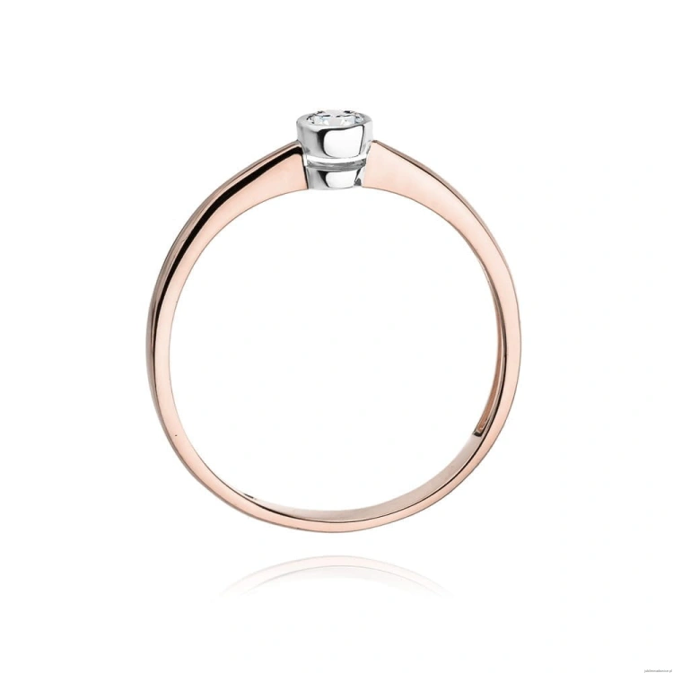 Pierścionek W224 Diament 0,08ct różowe złoto