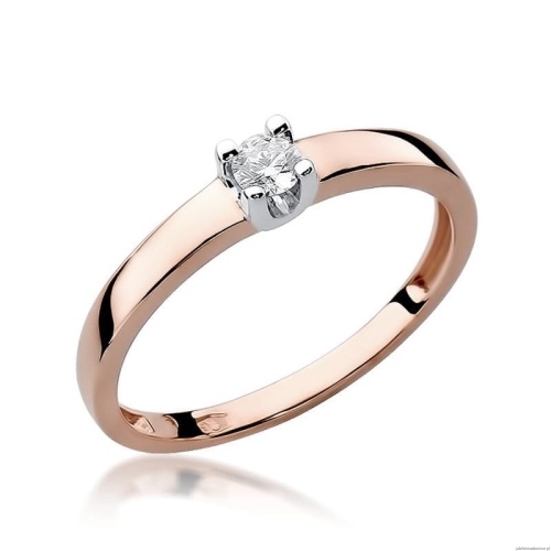 Pierścionek W225 Diament 0,08ct różowe złoto