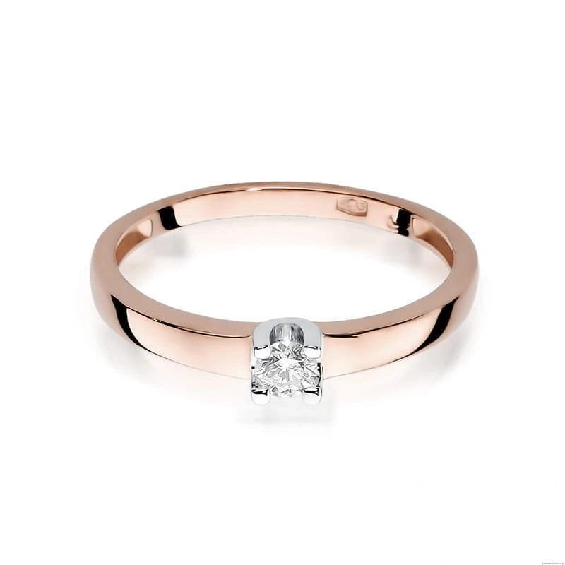 Pierścionek W225 Diament 0,10ct różowe złoto