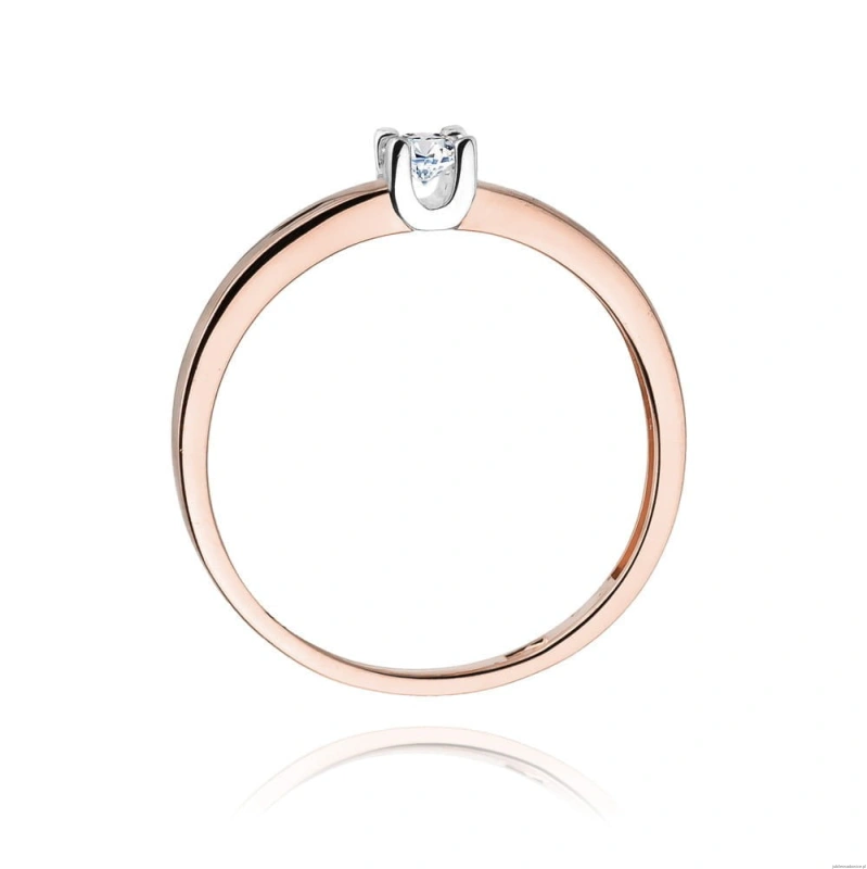 Pierścionek W225 Diament 0,10ct różowe złoto