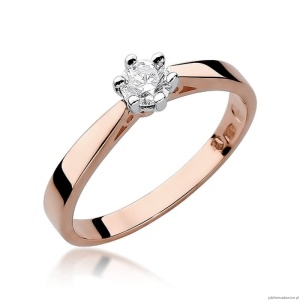 Pierścionek W229B Diament 0,25ct różowe złoto