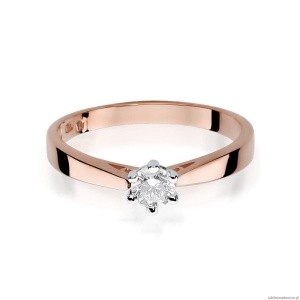 Pierścionek W229B Diament 0,25ct różowe złoto