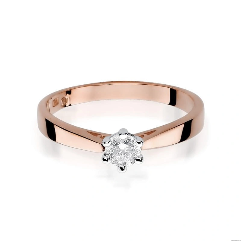 Pierścionek W229B Diament 0,25ct różowe złoto