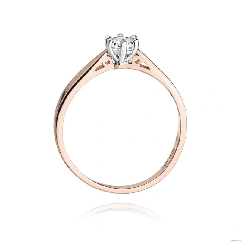 Pierścionek W229B Diament 0,25ct różowe złoto