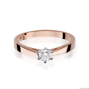 Pierścionek W229B Diament 0,30ct różowe złoto