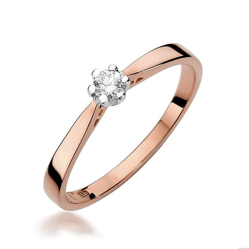 Pierścionek W229 Diament 0,10ct różowe złoto
