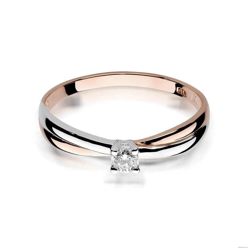 Pierścionek W230 Diament 0,10ct różowe złoto