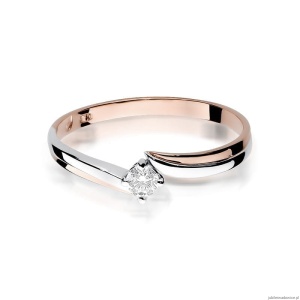 Pierścionek W231 Diament 0,10ct różowe złoto