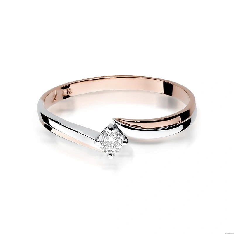 Pierścionek W231 Diament 0,10ct różowe złoto