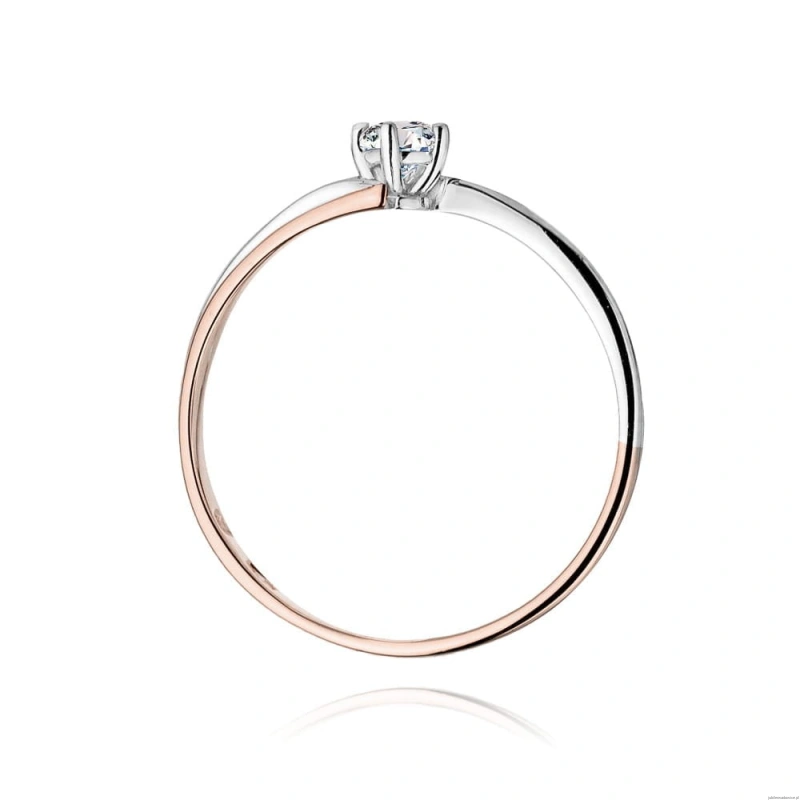 Pierścionek W231 Diament 0,10ct różowe złoto