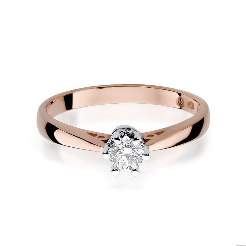 Pierścionek W234 Diament 0,25ct różowe złoto
