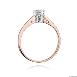 Pierścionek W234 Diament 0,25ct różowe złoto