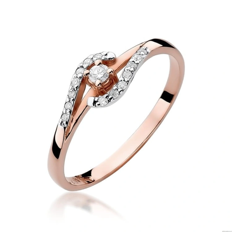 Pierścionek W237 Diament 0,04ct różowe złoto