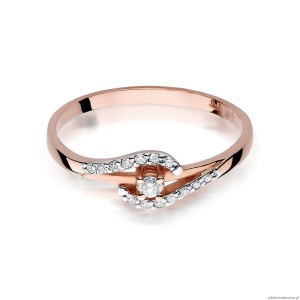 Pierścionek W237 Diament 0,04ct różowe złoto