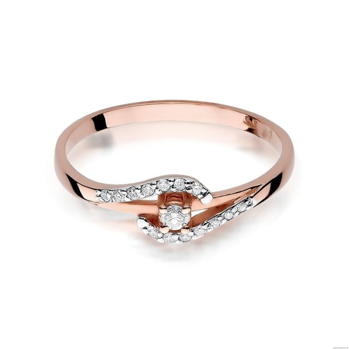 Pierścionek W237 Diament 0,04ct różowe złoto