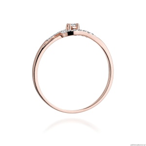 Pierścionek W237 Diament 0,04ct różowe złoto