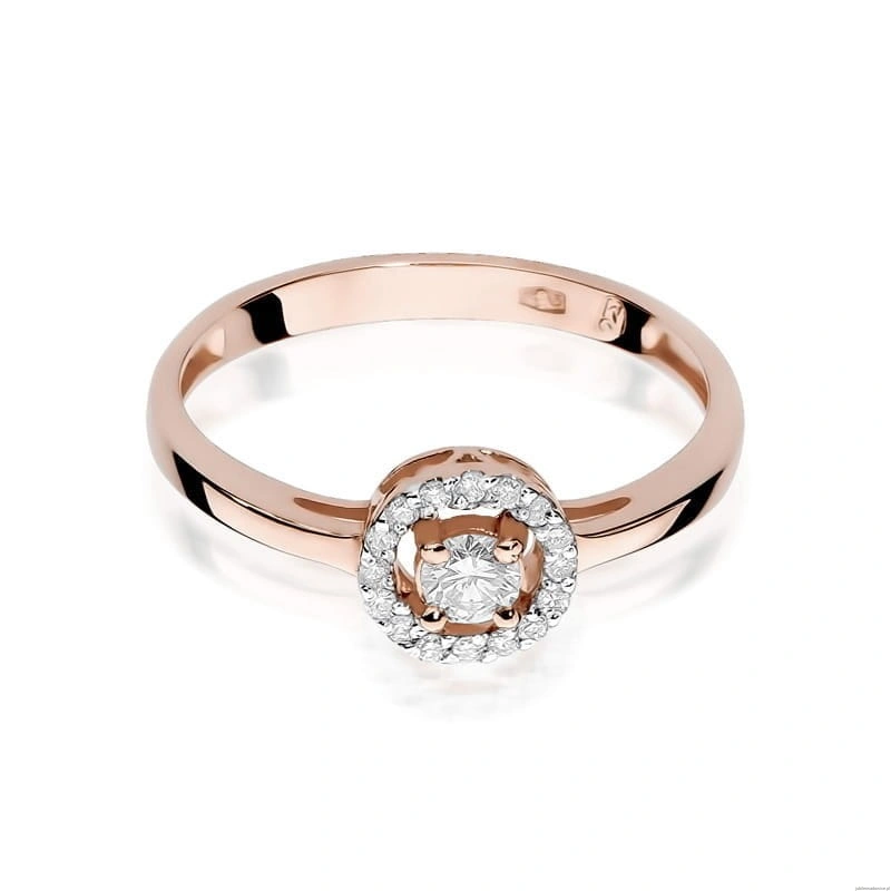 Pierścionek W238 Diament 0,12ct różowe złoto