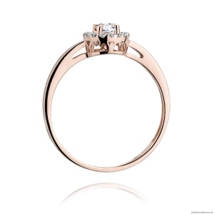Pierścionek W238 Diament 0,12ct różowe złoto
