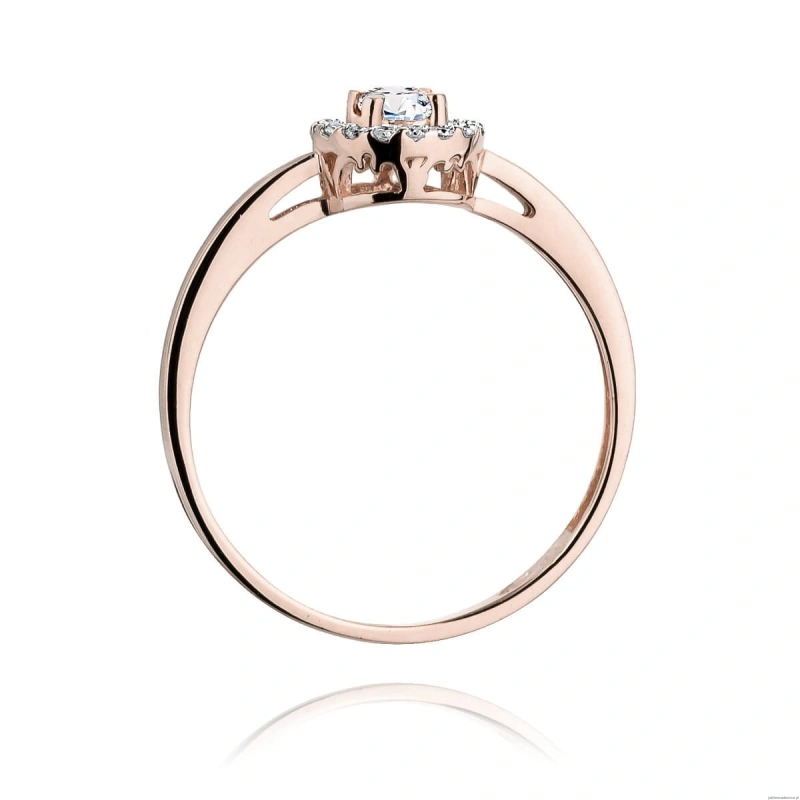 Pierścionek W238 Diament 0,12ct różowe złoto
