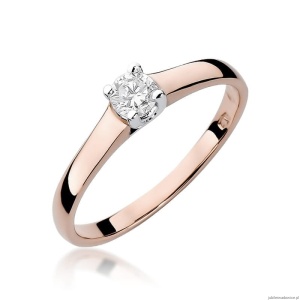 Pierścionek W239 Diament 0,20ct różowe złoto