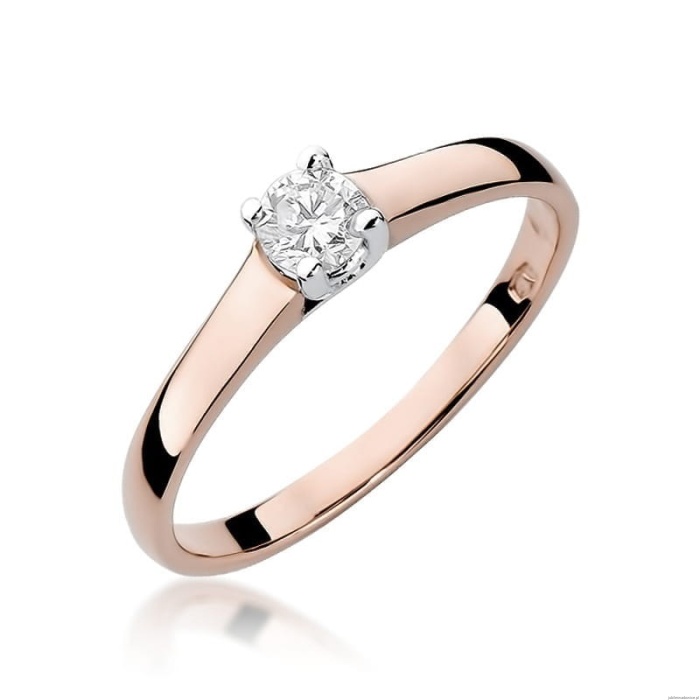 Pierścionek W239 Diament 0,20ct różowe złoto