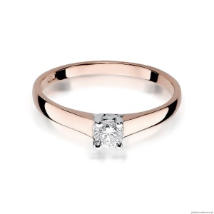 Pierścionek W239 Diament 0,20ct różowe złoto