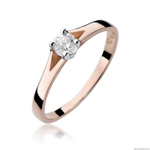 Pierścionek W240 Diament 0,20ct różowe złoto