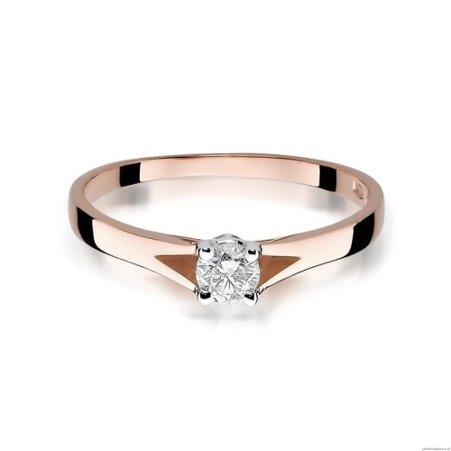 Pierścionek W240 Diament 0,20ct różowe złoto