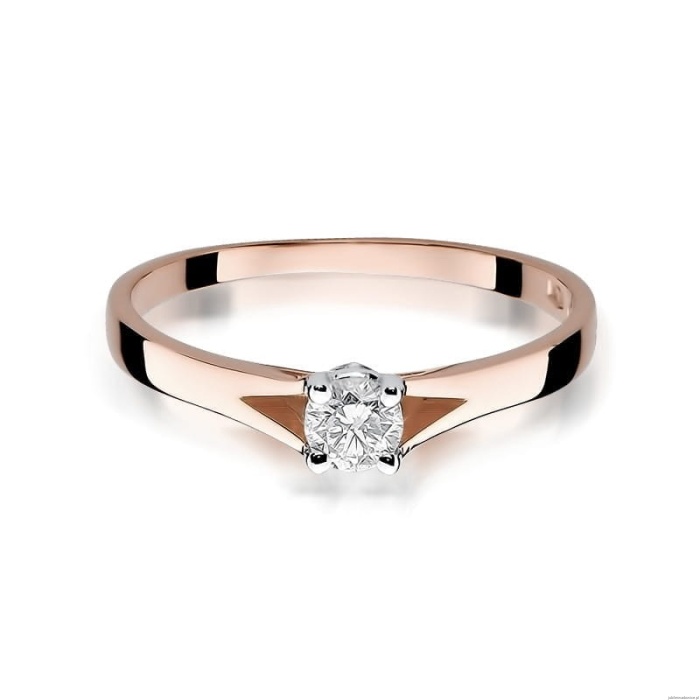 Pierścionek W240 Diament 0,20ct różowe złoto