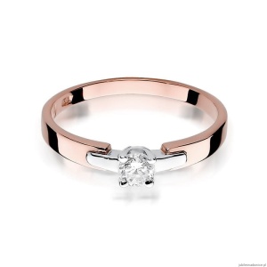 Pierścionek W241 Diament 0,20ct różowe złoto
