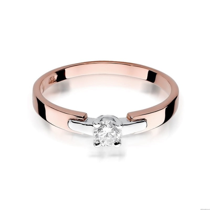 Pierścionek W241 Diament 0,20ct różowe złoto