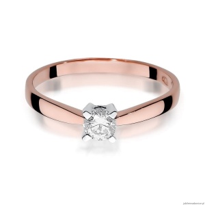 Pierścionek W242 Diament 0,20ct różowe złoto