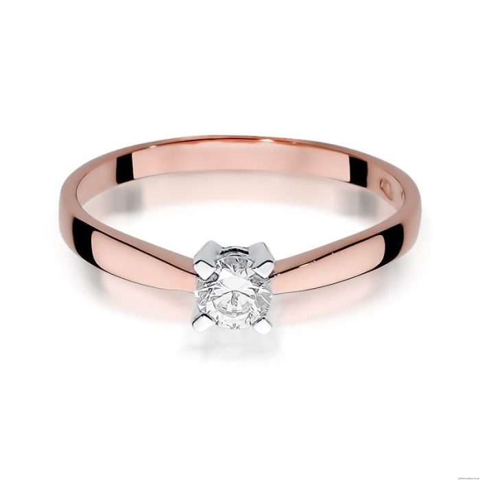 Pierścionek W242 Diament 0,20ct różowe złoto