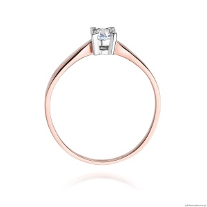 Pierścionek W242 Diament 0,20ct różowe złoto