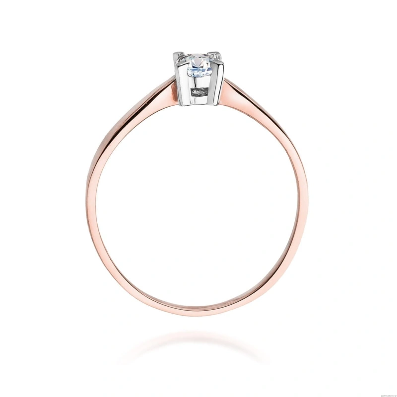 Pierścionek W242 Diament 0,20ct różowe złoto