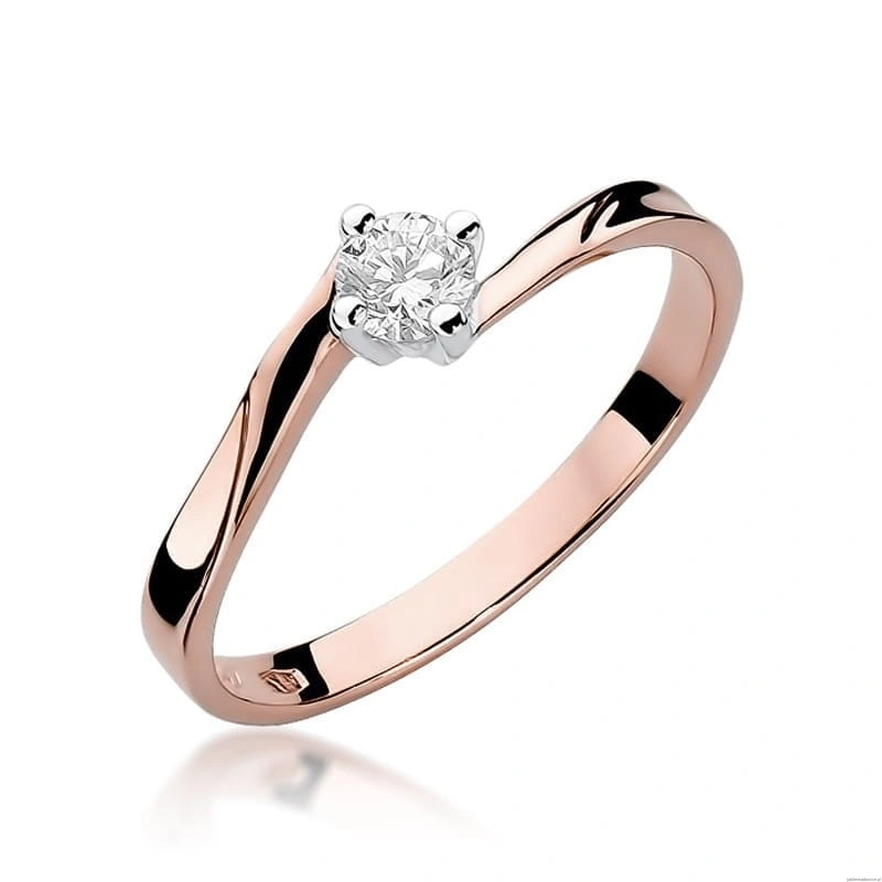 Pierścionek W243 Diament 0,20ct różowe złoto