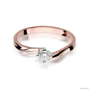 Pierścionek W243 Diament 0,20ct różowe złoto