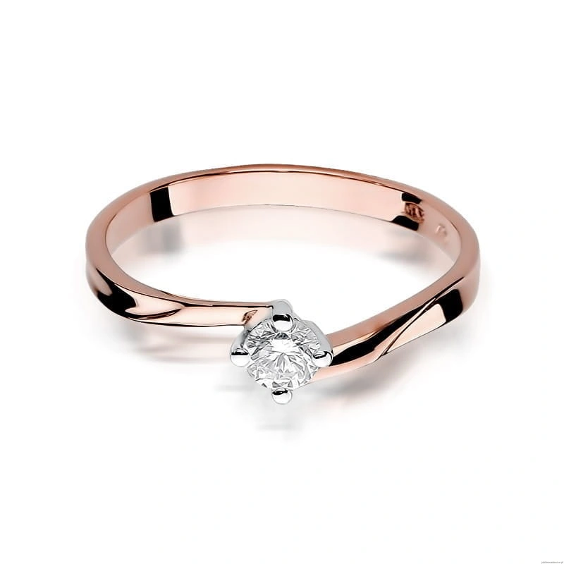 Pierścionek W243 Diament 0,20ct różowe złoto