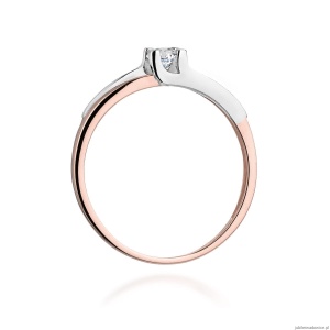 Pierścionek W246 Diament 0,12ct różowe złoto