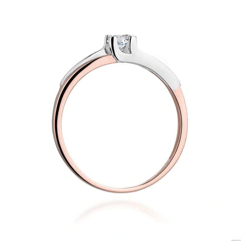 Pierścionek W246 Diament 0,12ct różowe złoto