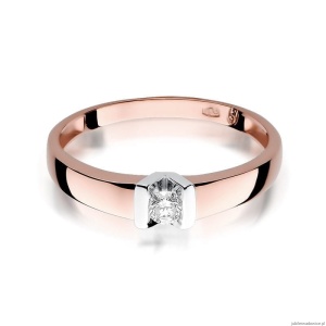 Pierścionek W249 Diament 0,10ct różowe złoto