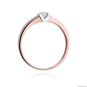 Pierścionek W249 Diament 0,10ct różowe złoto
