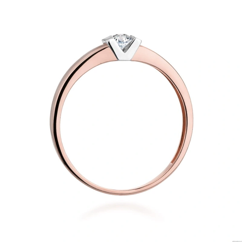 Pierścionek W249 Diament 0,10ct różowe złoto