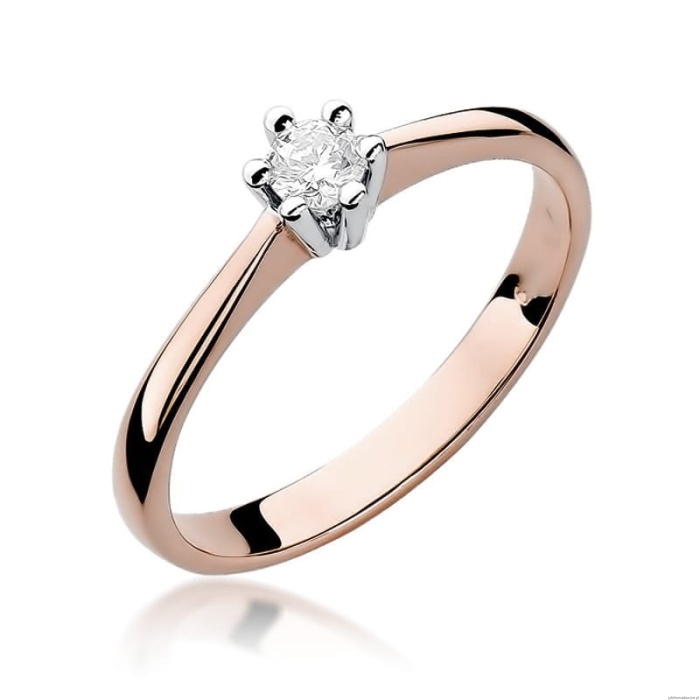 Pierścionek W256 Diament 0,15ct różowe złoto