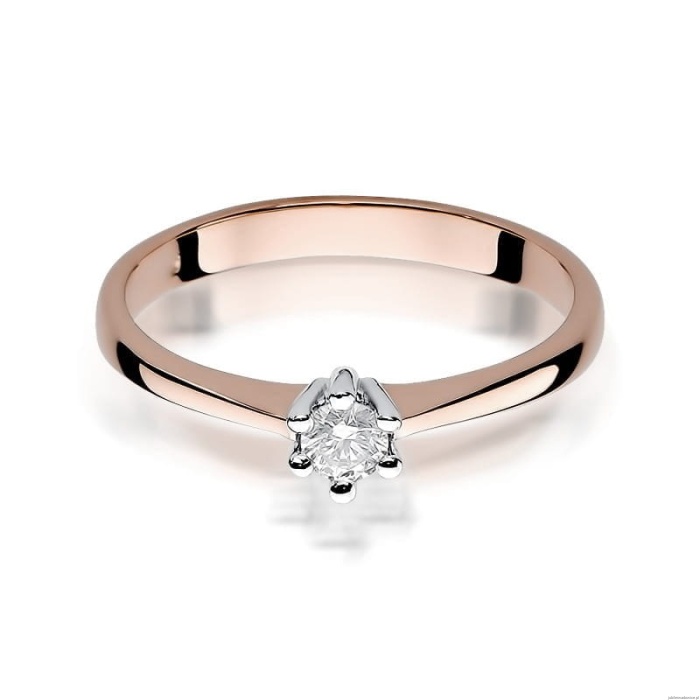Pierścionek W256 Diament 0,15ct różowe złoto