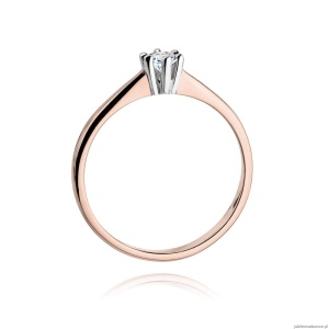 Pierścionek W256 Diament 0,15ct różowe złoto