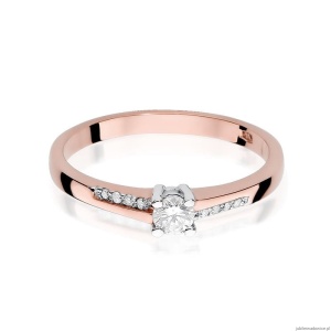 Pierścionek W258 Diament 0,15ct różowe złoto