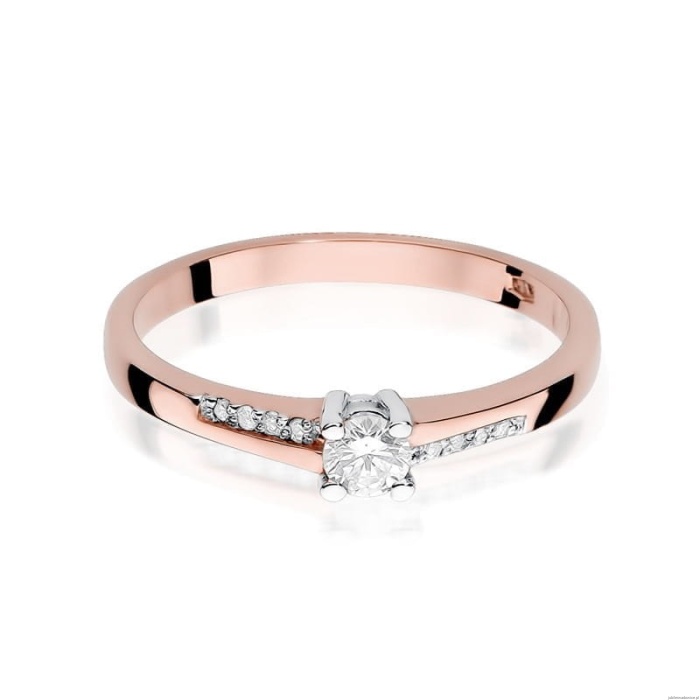 Pierścionek W258 Diament 0,15ct różowe złoto