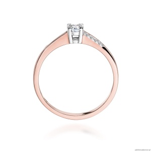 Pierścionek W258 Diament 0,15ct różowe złoto