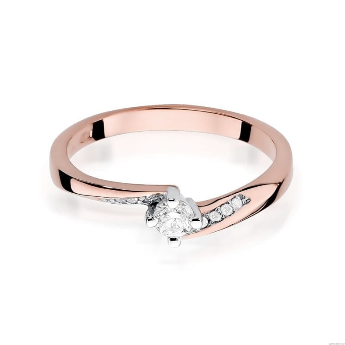 Pierścionek W262 Diament 0,15ct różowe złoto